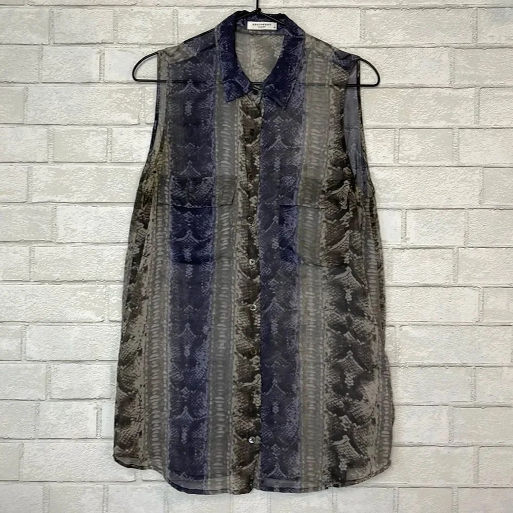 Equipment Ombre Python Sleeveless Signature in Cosmic Sky Multi M